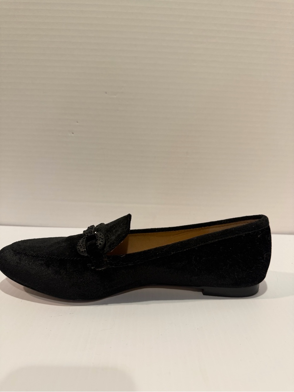 Talbots Black Velvet "Ryan Pave Bit" Loafers Size 9 M Black Gem Buckles! - Picture 6 of 12